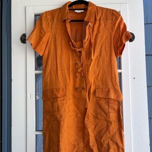 Maeve Orange linen dress
